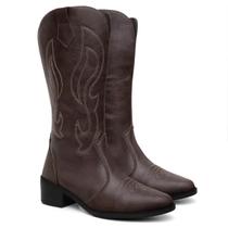Bota Texana Feminina Cano Alto Country Western Confortável Casual Bota Texana Feminina Cano Alto Country Western Confortável Casual