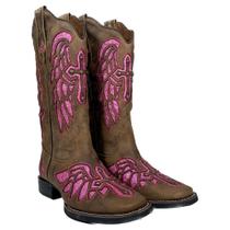 Bota Texana Feminina Com Brilho Rosa Vimar