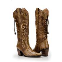 Bota Texana Feminina Country Capelli Boots Jacaré Couro
