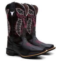 Bota Texana Feminina Country Em Couro Cara de Boi Preta Ref. CDB-F-Preta Bota Texana Feminina Country Em Couro Cara de Boi Preta Ref. CDB-F-Preta