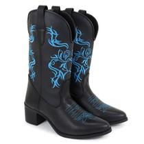 Bota Texana Feminina Couro Legítimo Bordada Bota Texana Feminina Couro Legítimo Bordada