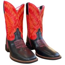 Bota Texana Feminina Durango Preta Cano Vermelho