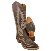 Bota Texana Feminina Goyazes Dackar Café Bico Fino Bordado Solado Injetado Ref256803CC Bota Texana Feminina Goyazes Dackar Café Bico Fino Bordado Solado Injetado Ref256803CC