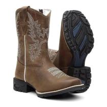 Bota Texana Feminina Infantil Menina Country Em Couro Legitimo Bordada