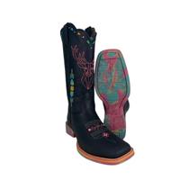 Bota Texana Feminina Jácomo Fóssil Oil Preto - Ref. 4881/UFL