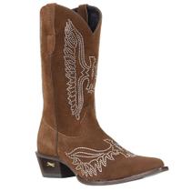 Bota Texana Feminina Marrom com Brilhos Jácomo 38113 Bota Texana Feminina Marrom com Brilhos Jácomo 38113