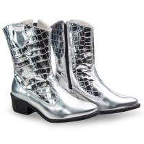 Bota Texana Feminina Prata Ana Castela Country