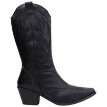 Bota Texana Feminina Western Country Rodeio Boiadeira Bico Fino Cano Alto Confortável Via Angel 9002