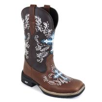 Bota Texana Feminina Western Couro Legítimo Bordado Cruz Bota Texana Feminina Western Couro Legítimo Bordado Cruz