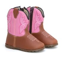 Bota Texana Infantil Bebê Bordada Macia e Confortável Solado Antiderrapante FARMFUN