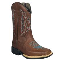 Bota Texana Infantil Bico Quadrado Marrom Mexicana Boots top