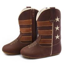Bota Texana Infantil Bili Bilu Couro Fóssil Café e Mel 1306