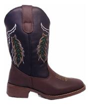 Bota texana infantil country meninos big bull bordada