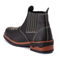 Bota Texana Infantil em Couro Preto Modelo Chelsea