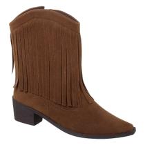 Bota Texana Infantil Menina com Franja e Zíper Lateral Bico Fino Confortável Leve e Macia Estilo Country Ideal para Festas e Rodeios