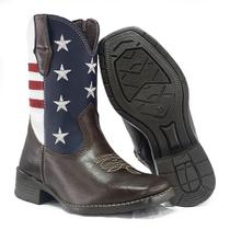 Bota Texana Infantil Menina Menino Bico Quadrado Com Zíper Lateral Moda Country Festa Barretos Confortável Pronta Entrega Botina Cowboy Cowgirl