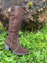 Bota Texana Marrom Camurça Tresponto Bota Texana Marrom Camurça Tresponto