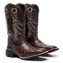 Bota Texana Masculina Avestruz Ref. Avestruz