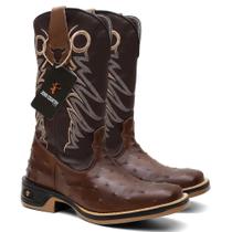 Bota Texana Masculina Avestruz Solado Jump Ref. Jump-Avestruz Bota Texana Masculina Avestruz Solado Jump Ref. Jump-Avestruz