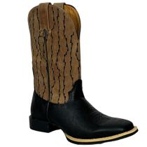 Bota Texana Masculina Bico Quadrado Preta - Goyazes Bota Texana Masculina Bico Quadrado Preta - Goyazes