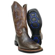 Bota Texana Masculina Classic Bico Quadrado Couro Montana Calvert Café Azul Sola Preto Azul Ref2909 Bota Texana Masculina Classic Bico Quadrado Couro Montana Calvert Café Azul Sola Preto Azul Ref2909