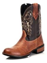 Bota Texana Masculina Country Cano Longo Bico Redondo Zíper