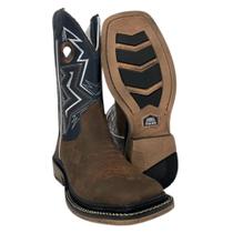 Bota Texana Masculina Country Cano Médio Original Vimar Marrom Escuro Solado Work Couro Legítimo - Ref. 81323