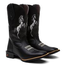 Bota Texana Masculina Country em Couro Cavalos Ref. Cav Bota Texana Masculina Country em Couro Cavalos Ref. Cav