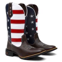 Bota Texana Masculina Country em Couro Estados Unidos Ref. EUA