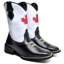 Bota Texana Masculina Couro Bordado Canadá Estilo Moderna Bota Texana Masculina Couro Bordado Canadá Estilo Moderna