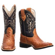 Bota Texana Masculina Couro Cano Alto Bordada Cowboy