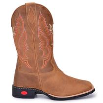 Bota Texana Masculina Couro Country Bordada Cano Médio