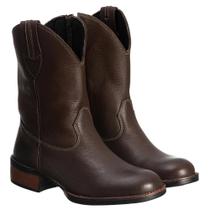 Bota Texana Masculina Couro Lisa Cano Alto Zíper Dia a Dia Bota Texana Masculina Couro Lisa Cano Alto Zíper Dia a Dia