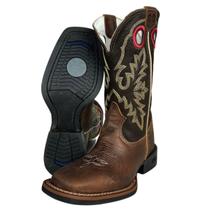 Bota Texana Masculina Durango Marrom Cano Marrom Escuro Bordado Bota Texana Masculina Durango Marrom Cano Marrom Escuro Bordado