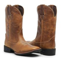 Bota Texana Masculina em Couro Helazza