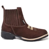 Bota Texana Masculina em Couro Sola Leve Costurada Bico Quadrado Homem Fashion Passeio Trabalho