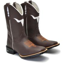 Bota Texana Masculina Feminina Country Boiadeira de Couro Brete Boots