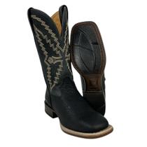 Bota Texana Masculina Goyazes Bico Quadrado Cabeça de Boi Preto Couro Dallas Marinho Ref.236503CBP Bota Texana Masculina Goyazes Bico Quadrado Cabeça de Boi Preto Couro Dallas Marinho Ref.236503CBP