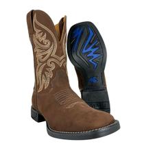 Bota Texana Masculina Goyazes Waterproof Flex Café Nobuck Solado Mustang Preto Azul Ref.251503.CHF
