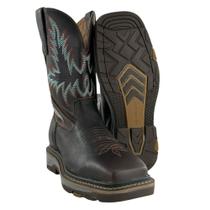 Bota Texana Masculina Goyazes Work Couro Bison Café Waco Chocolate REF 257405CK01