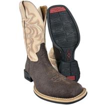 Bota Texana Masculina Jácomo Bico Quadrado Couro Packderme Café Confort Deserto Cano Bordado Ref. 40071UM Bota Texana Masculina Jácomo Bico Quadrado Couro Packderme Café Confort Deserto Cano Bordado Ref. 40071UM