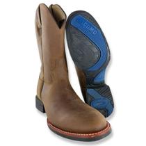Bota Texana Masculina Jácomo Bico Redondo Crazy Amêndoa Escuro Ref. 2000GP Bota Texana Masculina Jácomo Bico Redondo Crazy Amêndoa Escuro Ref. 2000GP