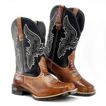 Bota Texana Masculina Montaria Country Escamada Peão Cowboy Cobra