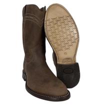 Bota Texana Masculina Original Jácomo Marrom Couro Legítimo Sola Antiderrapante - Ref. 0401/C