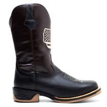 Bota Texana Masculina Premium USA Couro Floater Preto e Ecologico Cafe Jump - Silverado Botas