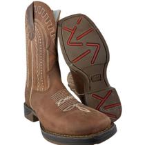 Bota Texana Masculina Texas Rodeo Bico Quadrado Couro Crazy Sela Bordado Jump Caramelo Ref TR876 Bota Texana Masculina Texas Rodeo Bico Quadrado Couro Crazy Sela Bordado Jump Caramelo Ref TR876