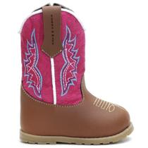 Bota Texana Menina Infantil Bordada Cano Alto Cowgirl