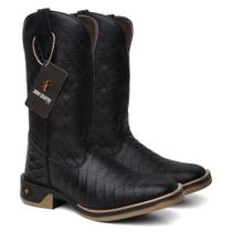 Bota Texana Quadriculada Em Couro Cor Preta Sola Jump Ref. Jump-Quadriculada-Preta Bota Texana Quadriculada Em Couro Cor Preta Sola Jump Ref. Jump-Quadriculada-Preta