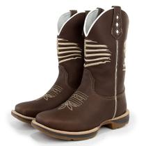 Bota Texana Sola Jump em Couro Bordada Bico Quadrado Country Masculina Bota Texana Sola Jump em Couro Bordada Bico Quadrado Country Masculina