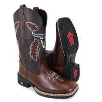 Bota texana tucson country bico quadrado - cano bordado